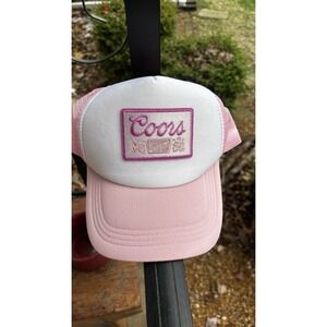 Coors Banquet Pink Snapback Mesh Baseball Cap Trucker Western Country New Hat
